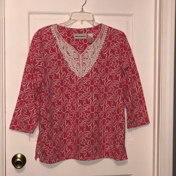 Alfred Dunner Acopulco Octopus Knit 3/4 sleeve tee - Picture 2 of 5